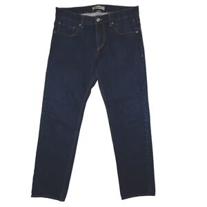 Quicksilver Jeans Mens 33 x 30 Classic Straight Leg‎ Dark Blue Student Casual